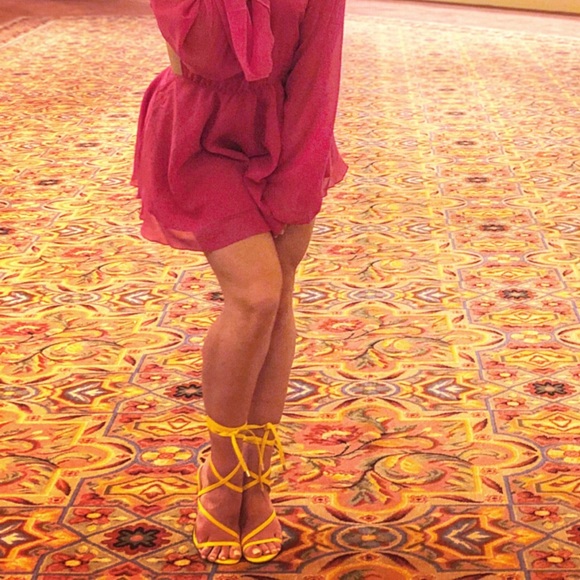 Steve Madden Yellow Lace Up Heels - Picture 3 of 3